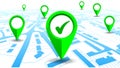 GPS navigator pointer on city map - for stock